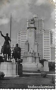 Postales: MADRID - nº 83. MONUMENTO A CERVANTES Y EDIFICIO ESPAÑA - EDICIONES F. MOLINA - ESCRITA